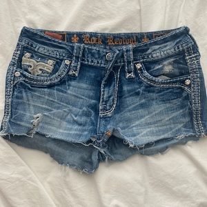 Size 26 Rock Revival denim cut off shorts
